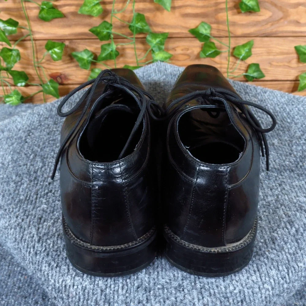 Stacy Adams Raynor Mens Oxford Size‎ 11 Formal Dress Shoes Black Leather Pleated